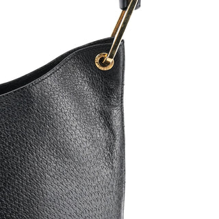 Gucci Black Leather Bamboo Shoulder Bag
