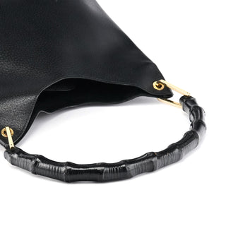 Gucci Black Leather Bamboo Shoulder Bag
