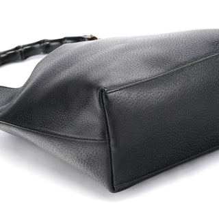 Gucci Black Leather Bamboo Shoulder Bag