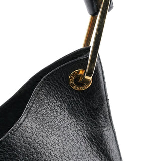 Gucci Black Leather Bamboo Shoulder Bag