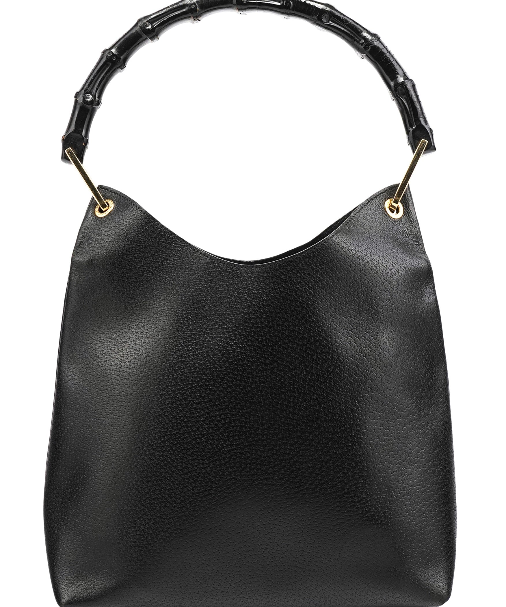 Gucci Black Leather Bamboo Shoulder Bag