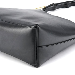 Gucci Black Leather Bamboo Shoulder Bag