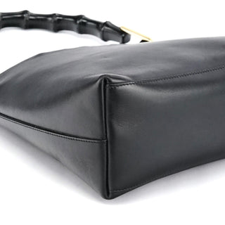 Gucci Black Leather Bamboo Shoulder Bag