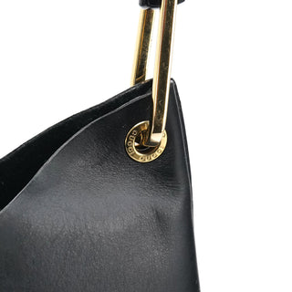 Gucci Black Leather Bamboo Shoulder Bag