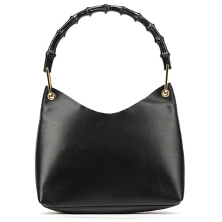 Gucci Black Leather Bamboo Shoulder Bag