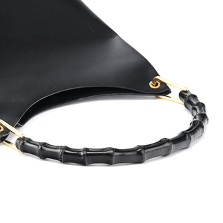 Gucci Black Leather Bamboo Shoulder Bag
