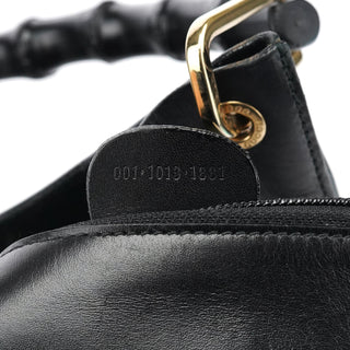 Gucci Black Leather Bamboo Shoulder Bag