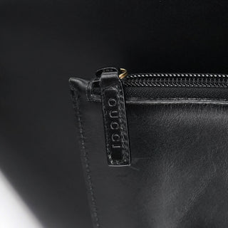 Gucci Black Leather Bamboo Shoulder Bag