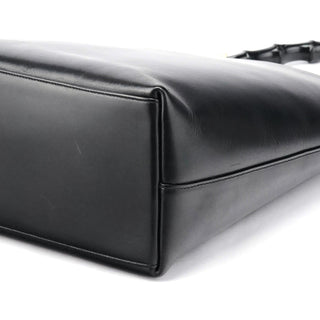 Gucci Black Leather Bamboo Shoulder Bag