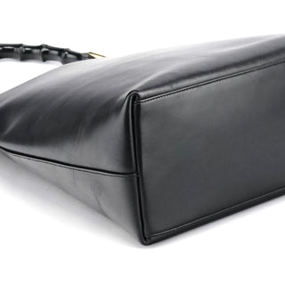 Gucci Black Leather Bamboo Shoulder Bag