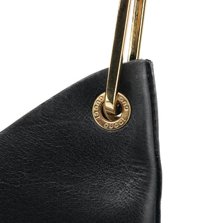 Gucci Black Leather Bamboo Shoulder Bag