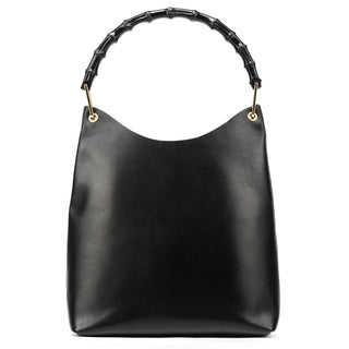 Gucci Black Leather Bamboo Shoulder Bag