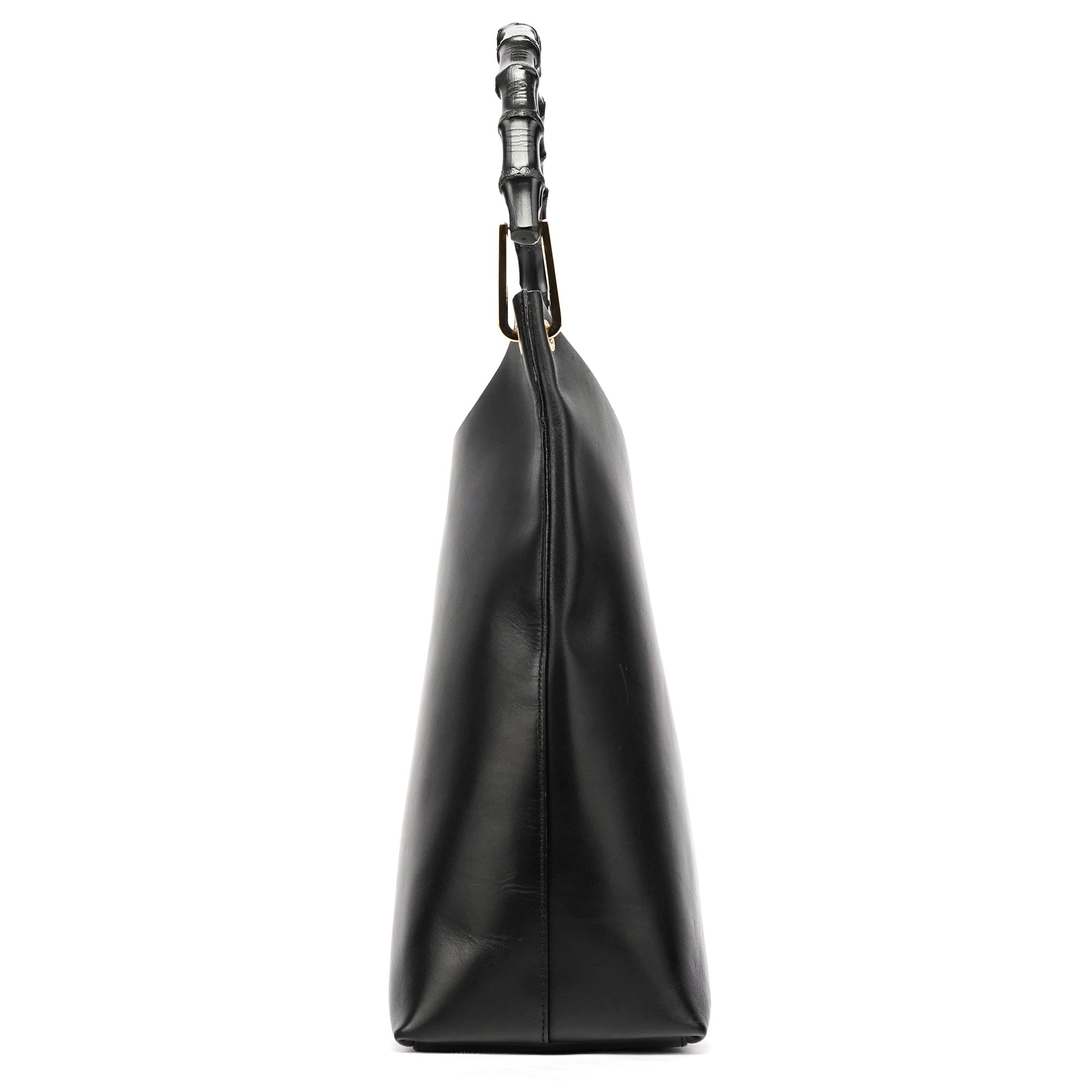 Gucci Black Leather Bamboo Shoulder Bag