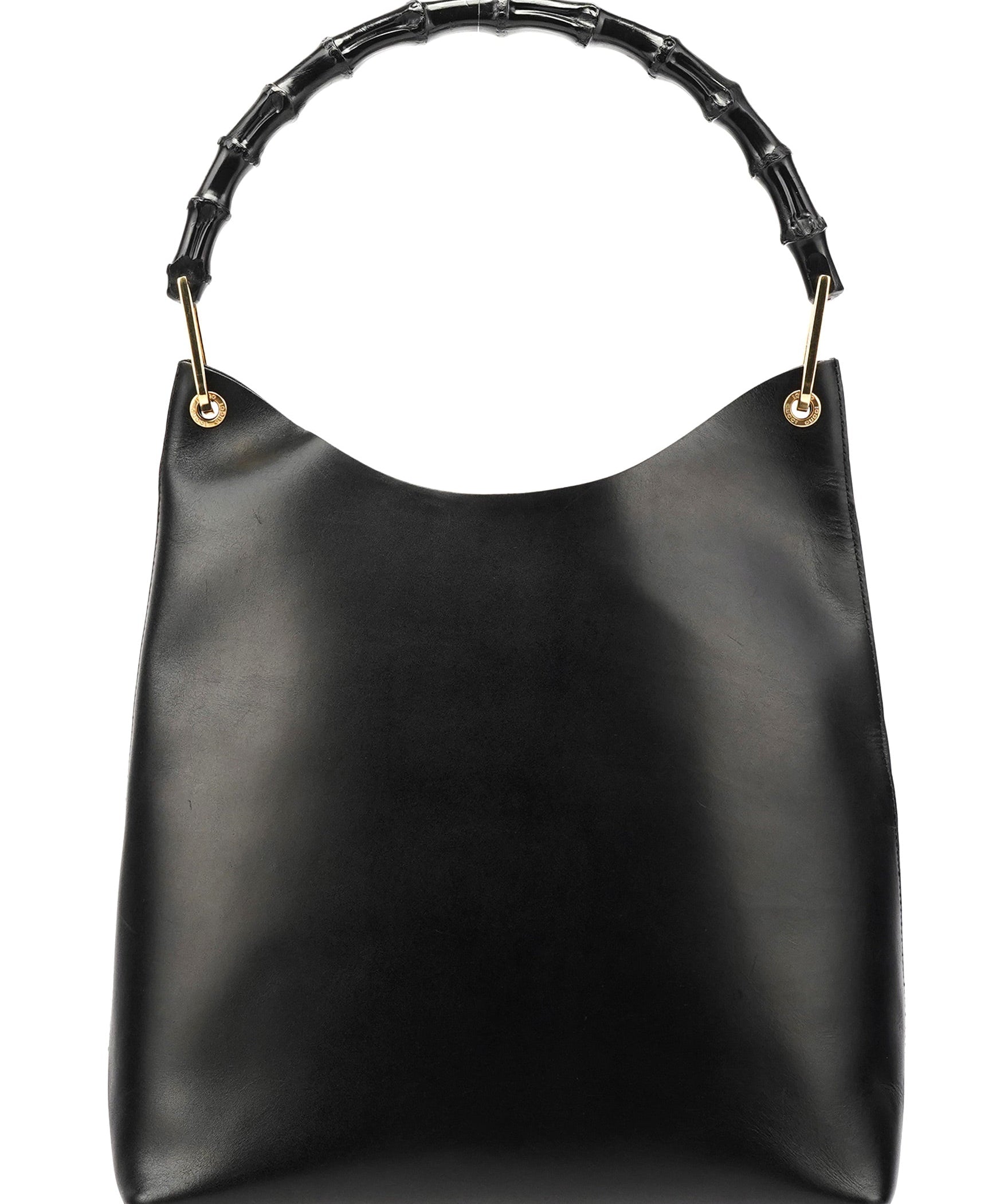 Gucci Black Leather Bamboo Shoulder Bag