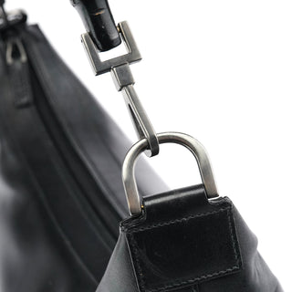 Gucci Black Leather Bamboo Shoulder Bag