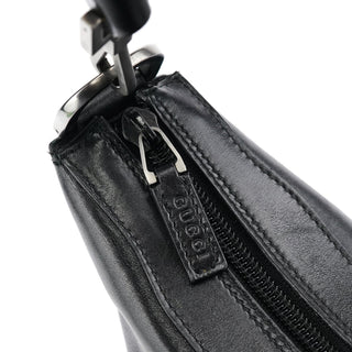 Gucci Black Leather Bamboo Shoulder Bag