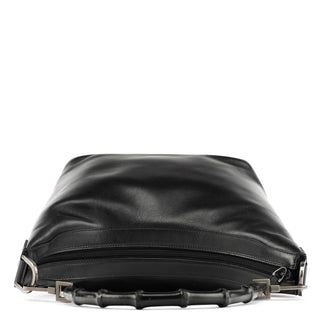 Gucci Black Leather Bamboo Shoulder Bag