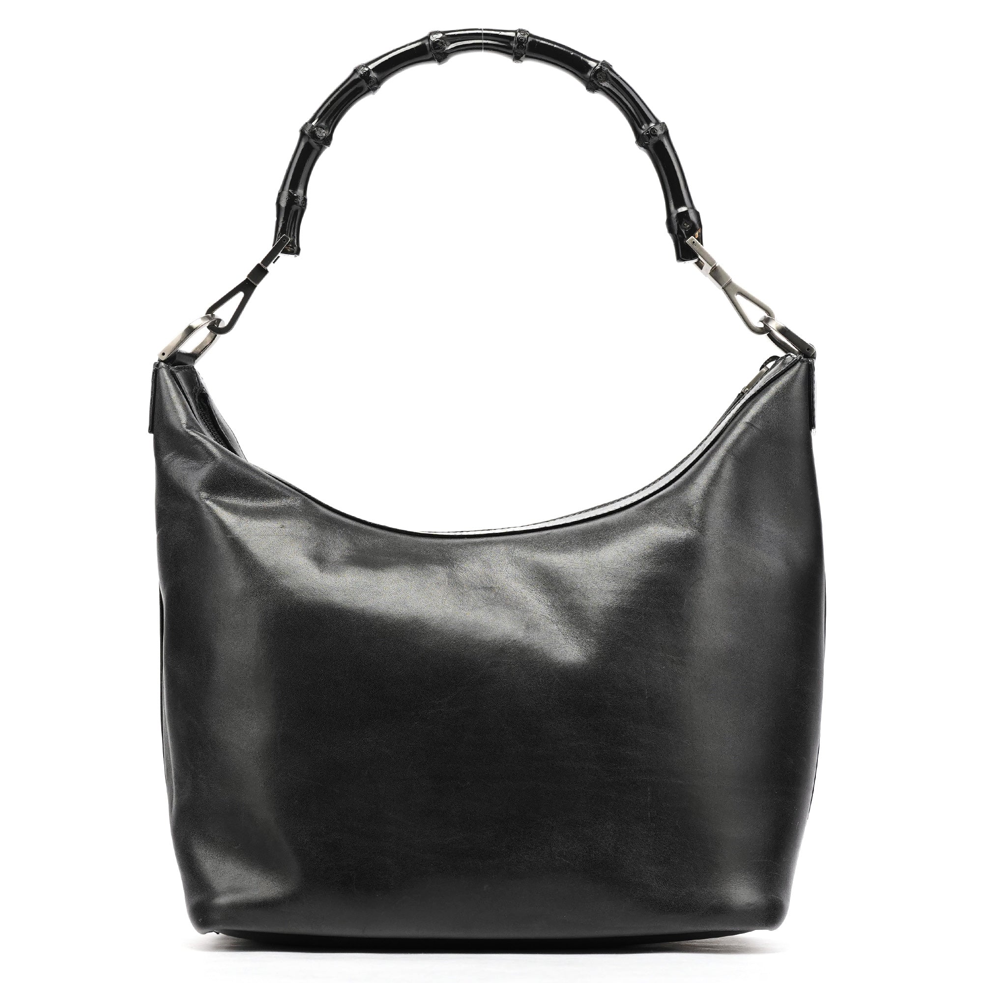 Gucci Black Leather Bamboo Shoulder Bag