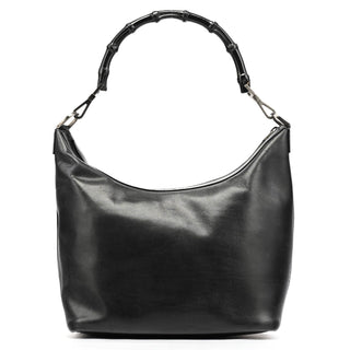 Gucci Black Leather Bamboo Shoulder Bag