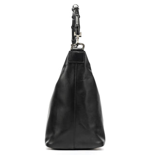 Gucci Black Leather Bamboo Shoulder Bag