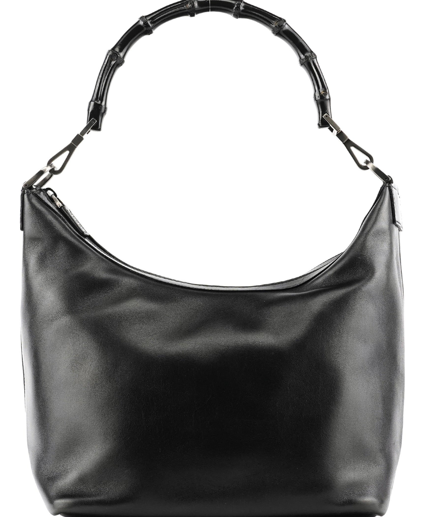 Gucci Black Leather Bamboo Shoulder Bag