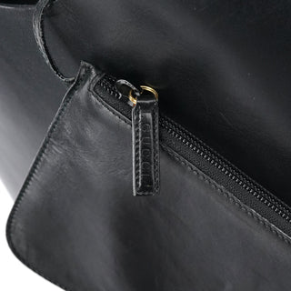 Gucci Black Leather Bamboo Shoulder Bag