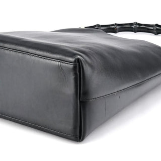 Gucci Black Leather Bamboo Shoulder Bag