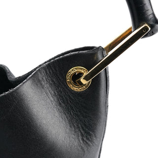Gucci Black Leather Bamboo Shoulder Bag