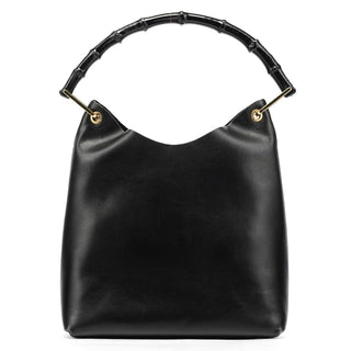 Gucci Black Leather Bamboo Shoulder Bag