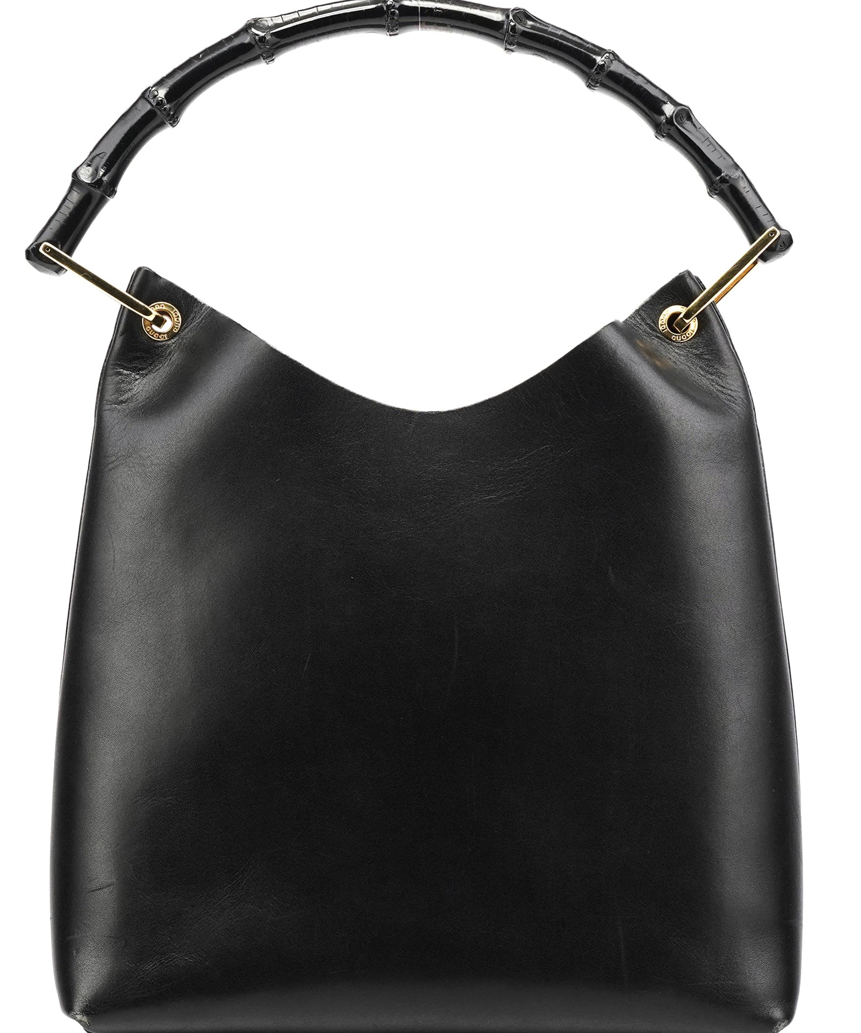 Gucci Black Leather Bamboo Shoulder Bag