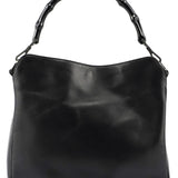 Gucci Black Leather Bamboo Shoulder Bag