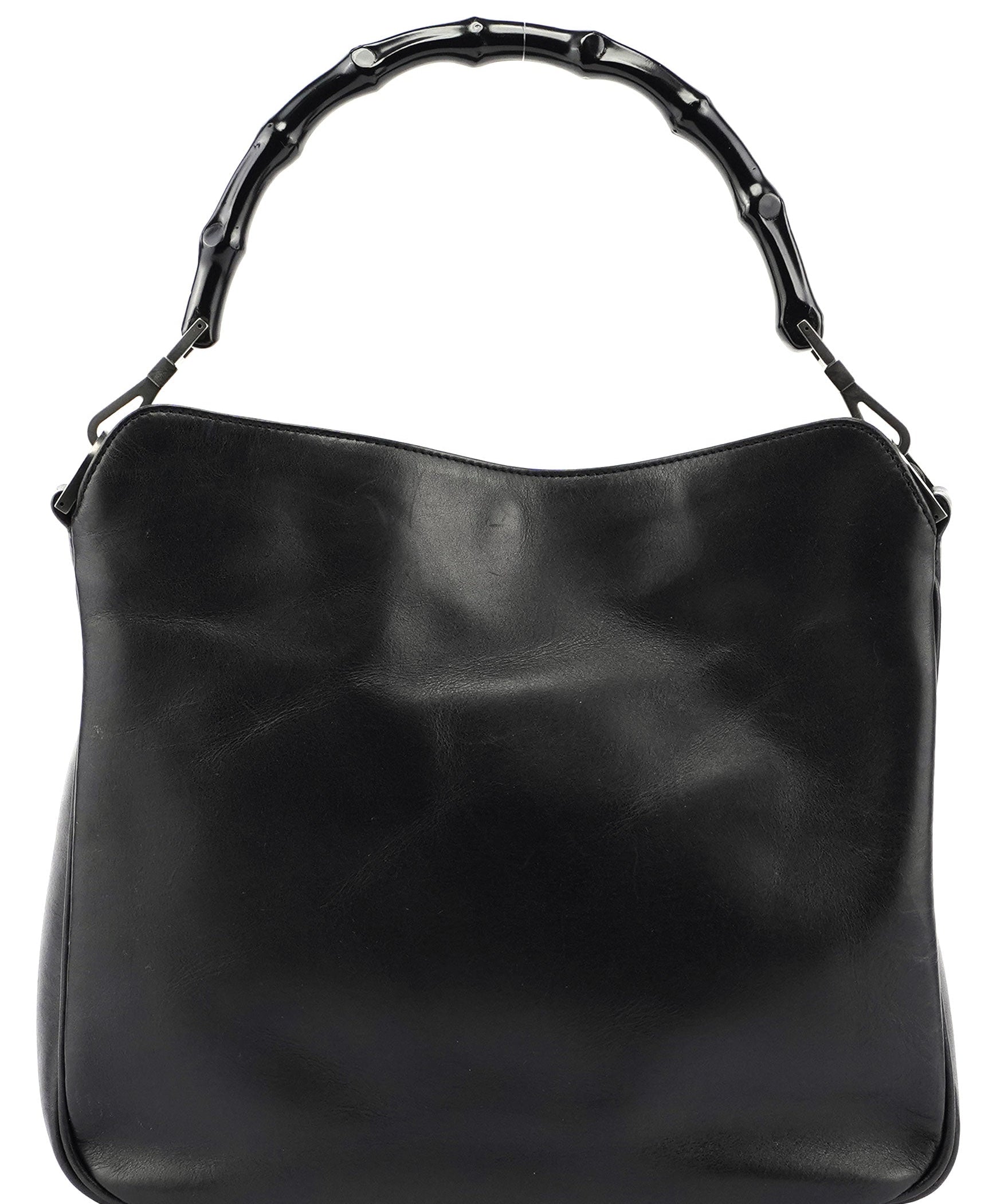 Gucci Black Leather Bamboo Shoulder Bag