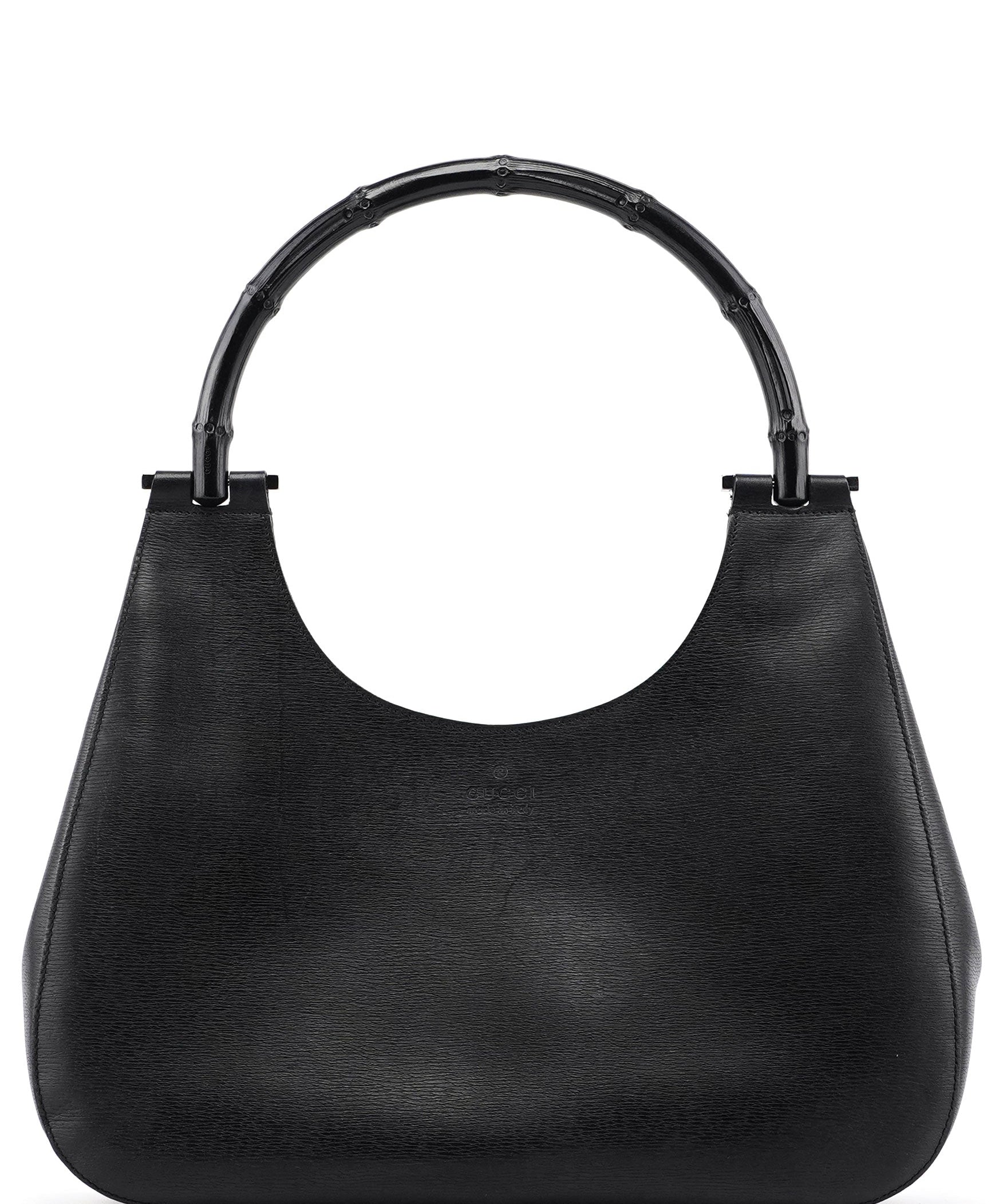 Gucci Black Leather Bamboo Shoulder Bag