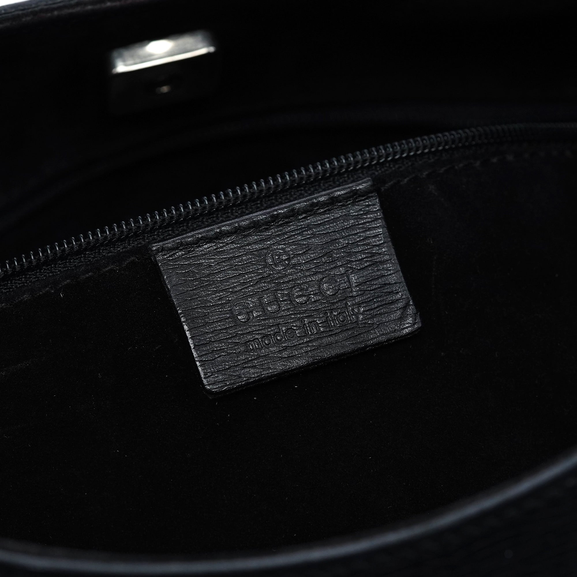 Gucci Black Leather Bamboo Shoulder Bag