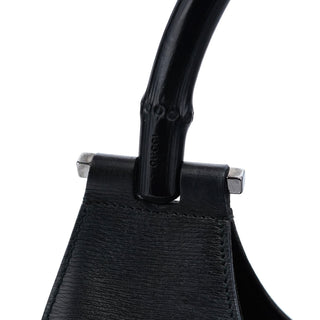 Gucci Black Leather Bamboo Shoulder Bag