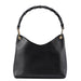 Gucci Black Leather Bamboo Shoulder Bag W/ Pouch