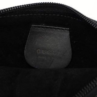 Gucci Black Leather Bamboo Shoulder Bag W/ Pouch