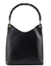 Gucci Black Leather Bamboo Shoulder Bag W/ Pouch