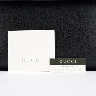 Gucci Black Leather Bamboo Top Handle Bag