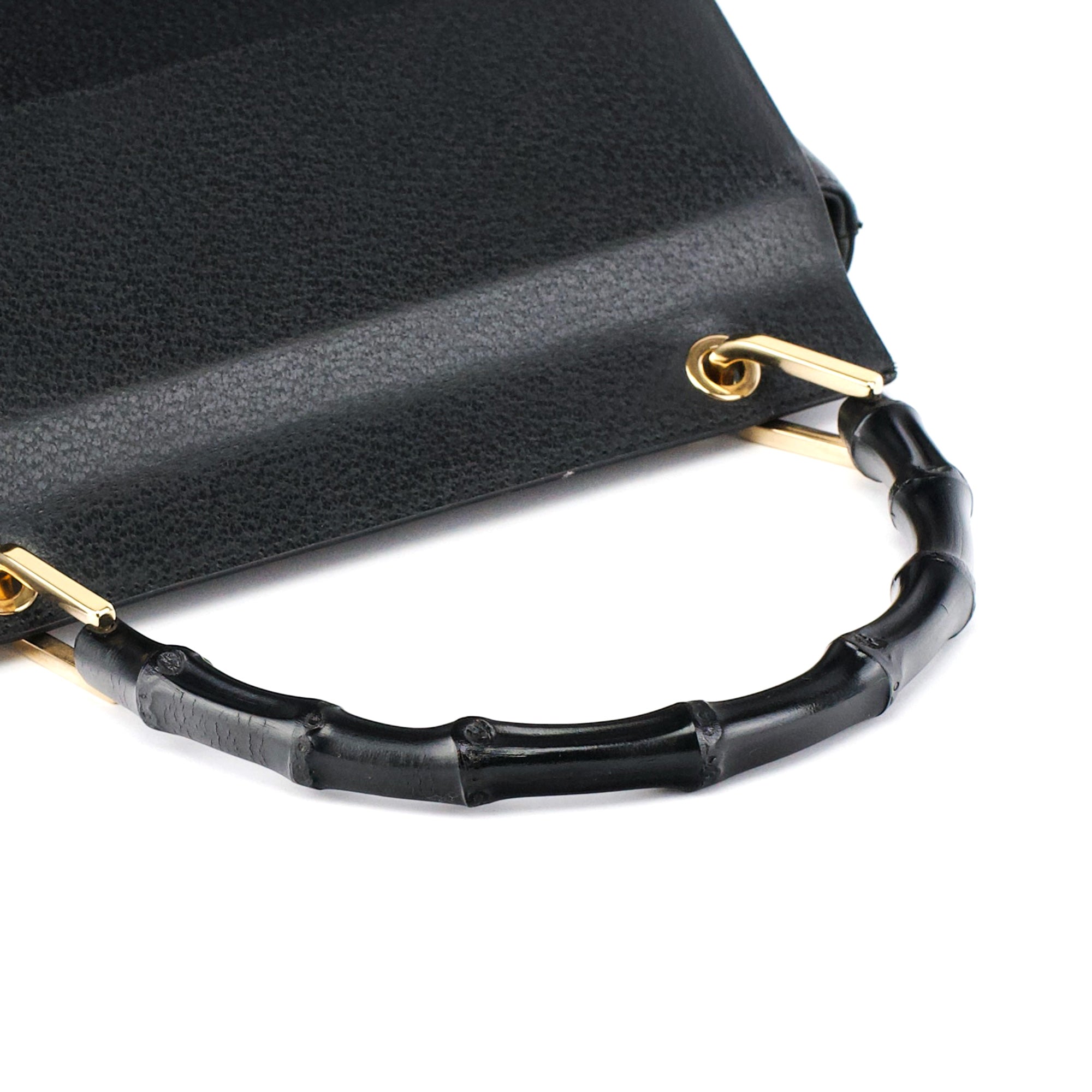 Gucci Sac à poignée Bamboo en cuir noir