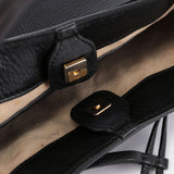 Gucci Black Leather Bamboo Top Handle Bag