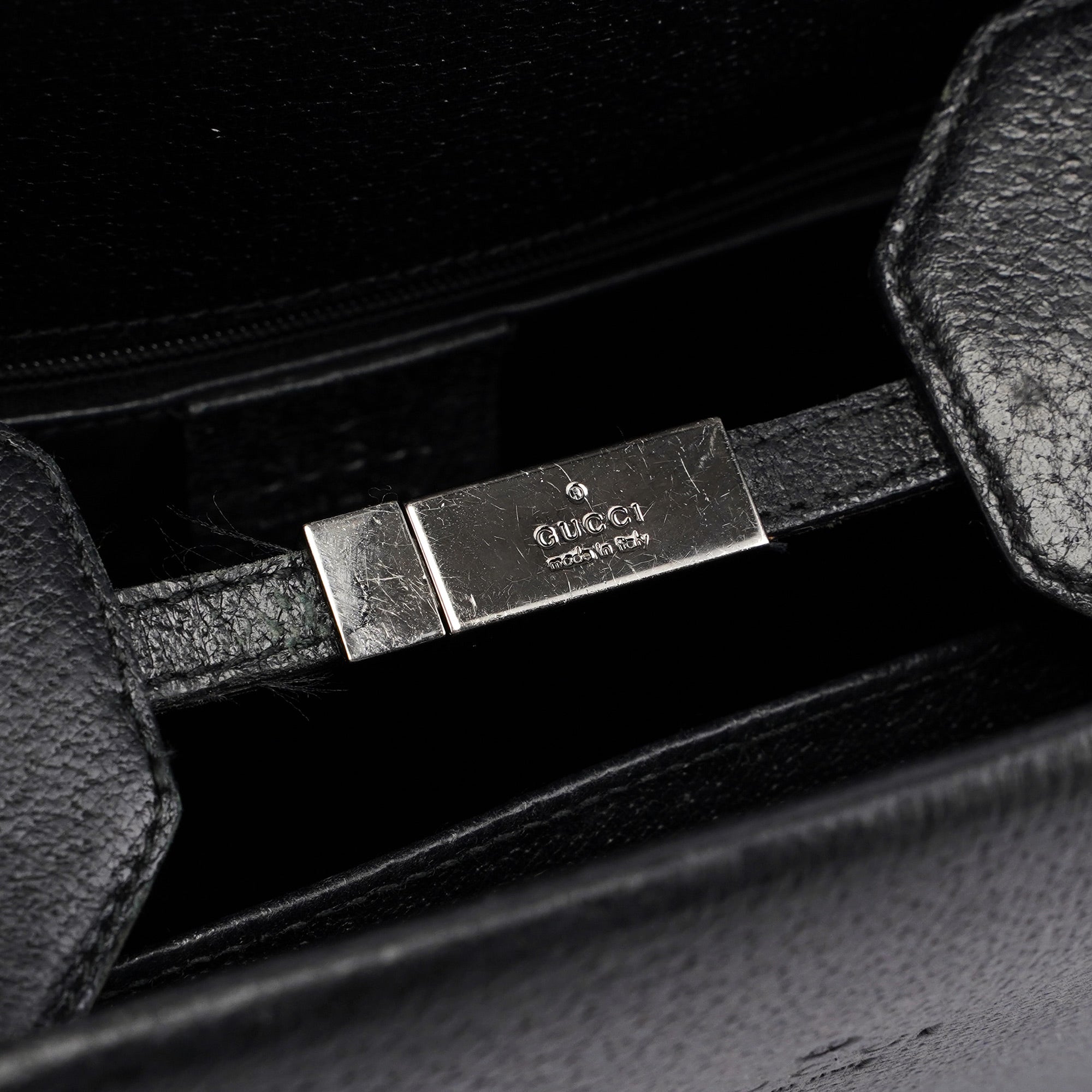 Gucci Sac cabas deux portés Bamboo en cuir noir