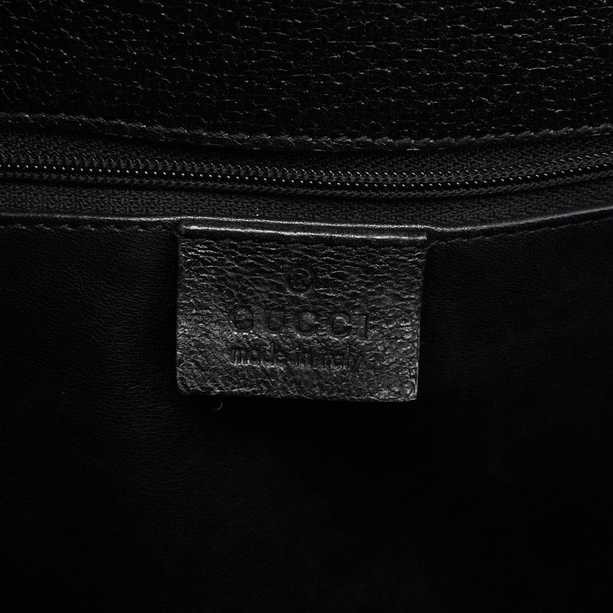 Gucci Sac cabas deux portés Bamboo en cuir noir