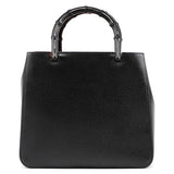 Gucci Black Leather Bamboo Tote