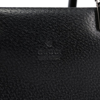 Gucci Black Leather Bamboo Tote