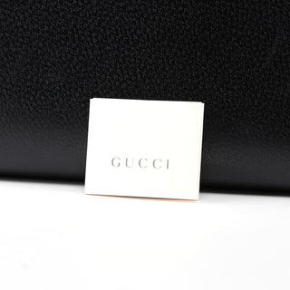 Gucci Black Leather Bamboo Tote