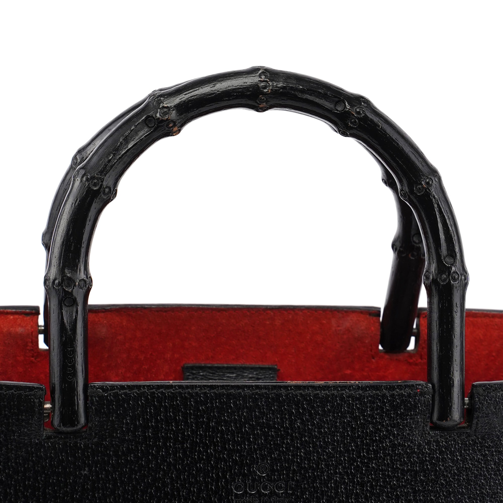 Gucci Sac cabas Bamboo en cuir noir