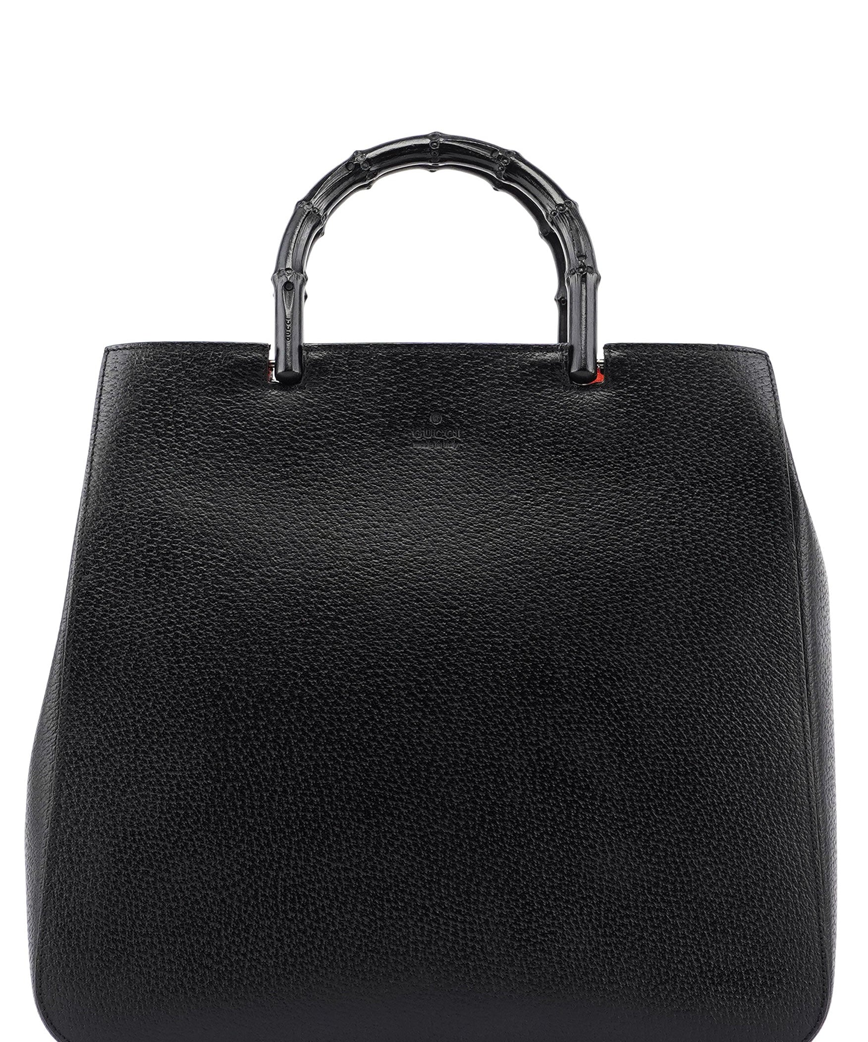 Gucci Black Leather Bamboo Tote