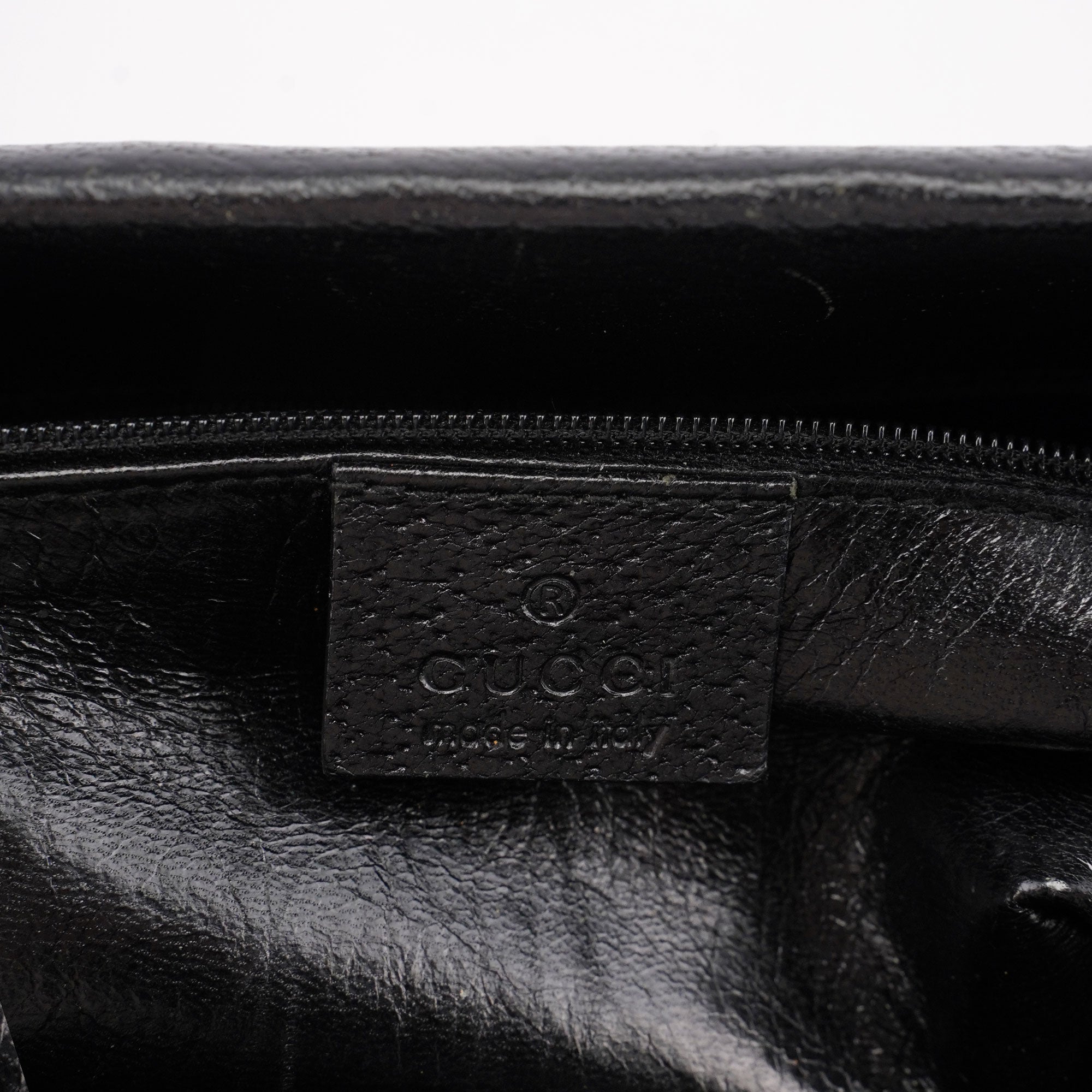 Gucci Black Leather Bamboo Tote