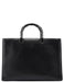 Gucci Black Leather Bamboo Tote